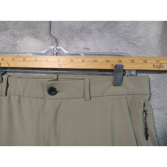 FLX Pants Mens 34x30 Beige Chino Performance Stretch Flat Front Mid Rise Stretch - Picture 3 of 10